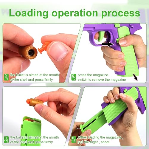 Miniatura 6 de SYAMZZMS Toy Blasters M - Juguete divertido de expulsión de concha vacía con 120 balas de espuma suave, 2 revistas, 12 conchas, regalos ideales para