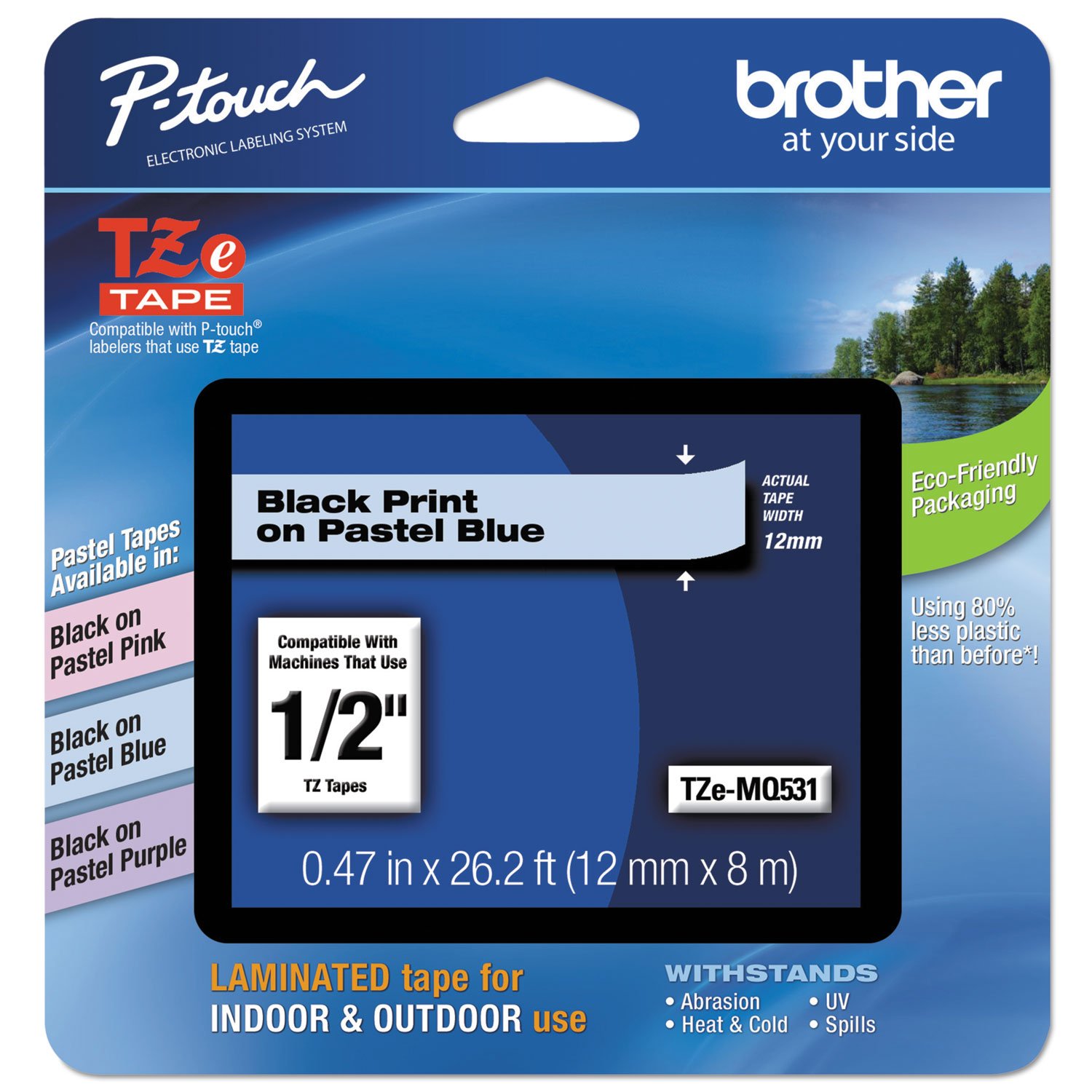 Brother Extra Strength Adhesive Tape 24mm x 8m Black On Clear (TZe-151)