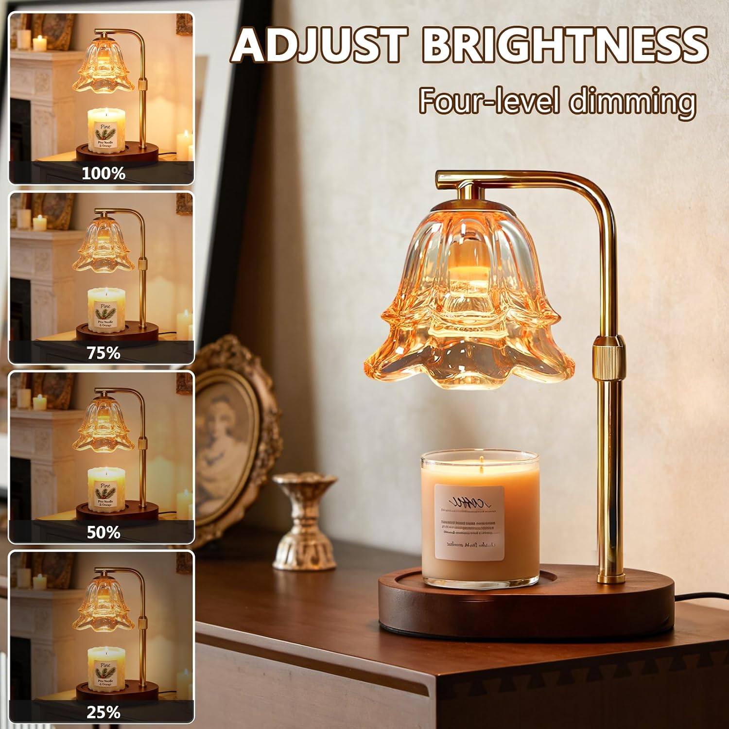2-pack Aromatherapy Wax Warmer with Timer&Dimmer-Adjustable Height Pole,2-in-1 New Home Decor Table Lamp for Bedroom/Living Room,Perfect,Christmas Birthday Valentine’s Day Gift for Women&Mom