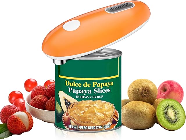 Homelet Electric Can Opener - Smooth Edge Automatic Safety Cordless One Touch Electric Can Opener,Suitable for People with Arthritis / Hand Injuries / Elderly / Housewives Electric Tin Opener