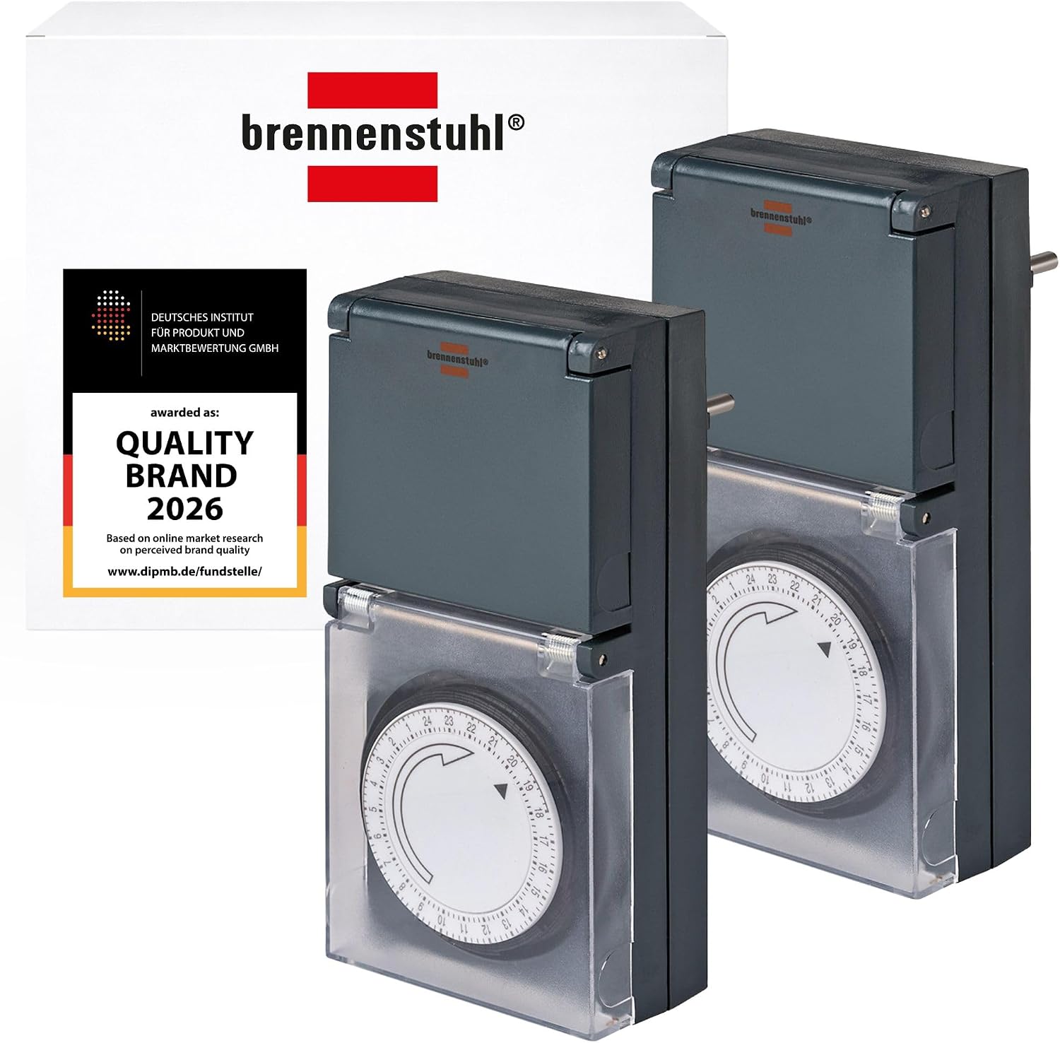 Brennenstuhl MZ 44 მექანიკური ტაიმერი, 2-ცალიანი კომპლექტი