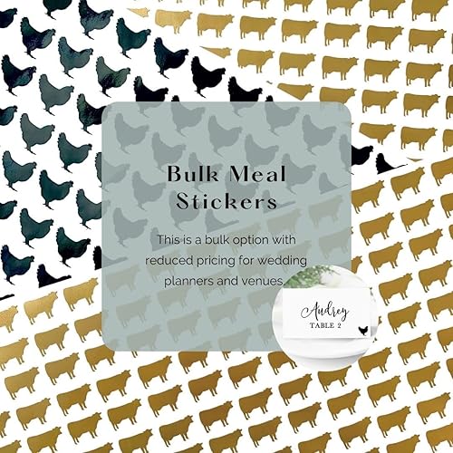 Miniatura 3 de Meal Indicator Stickers (set of 100) - Menu Choice Icons - Entree Stickers for Place Cards - Escort Card Stickers -Minimalist Meal Choices - Unique