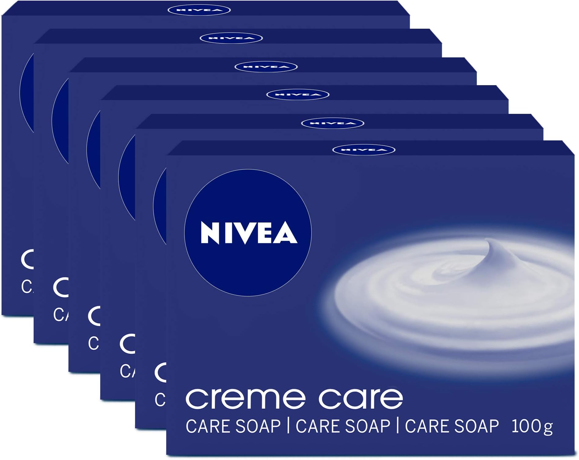 NIVEA Soap Bar Hand Wash, Creme Care Original Scent of NIVEA Creme, 6x100g
