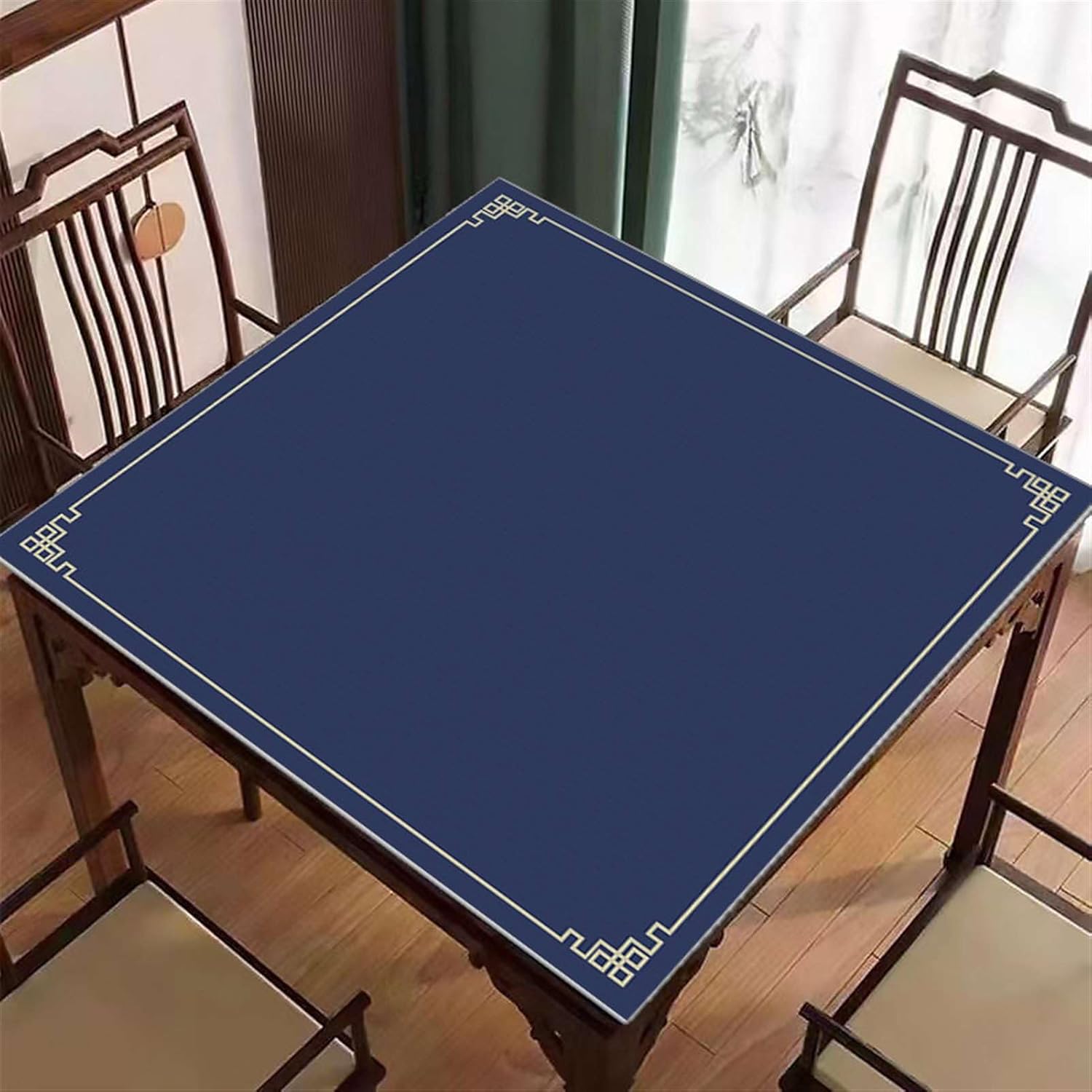 Icegrey Table Cover for Mahjong, Anti-Slip Mahjong Table Mat, Roll-up Gaming Mat for Mah Jongg, Card, Board & Tile Games, Style 16, 34" x 34"