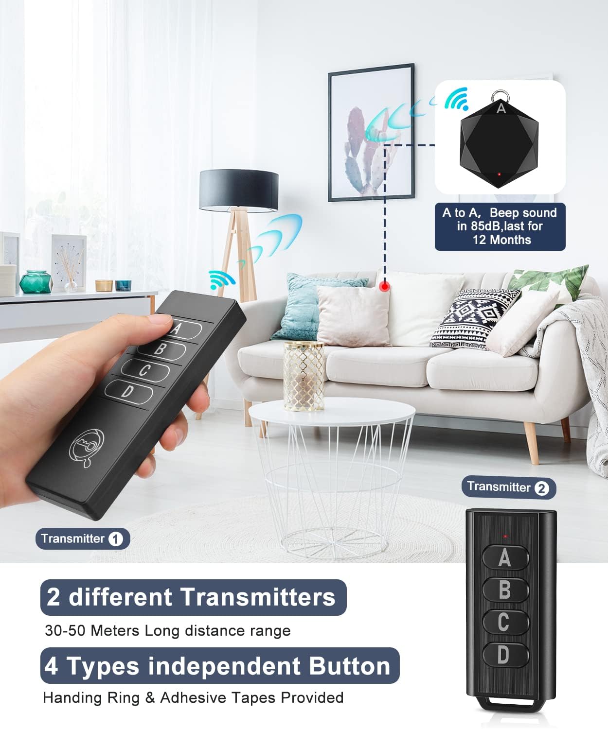 key finder locator elecpow remote control item tracker with 85db loud beeping sound in 164ft for anti lost tags and keychains2 rf transmitter 4 re