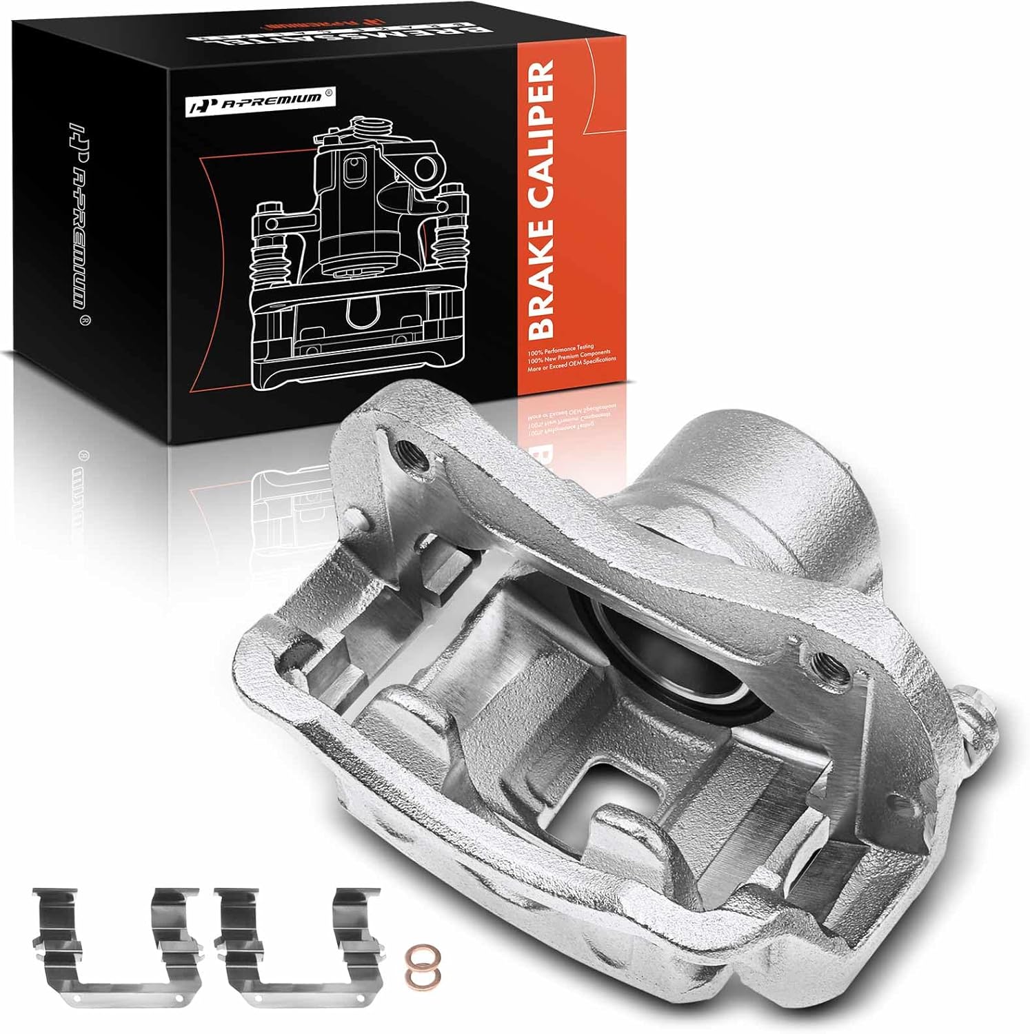 A-Premium Disc Brake Caliper Assembly with Bracket Compatible with Select Hyundai and Kia Models - Sonata 2006-2010, Azera 2006-2011, Amanti 2007-2009 - Front Right Passenger Side