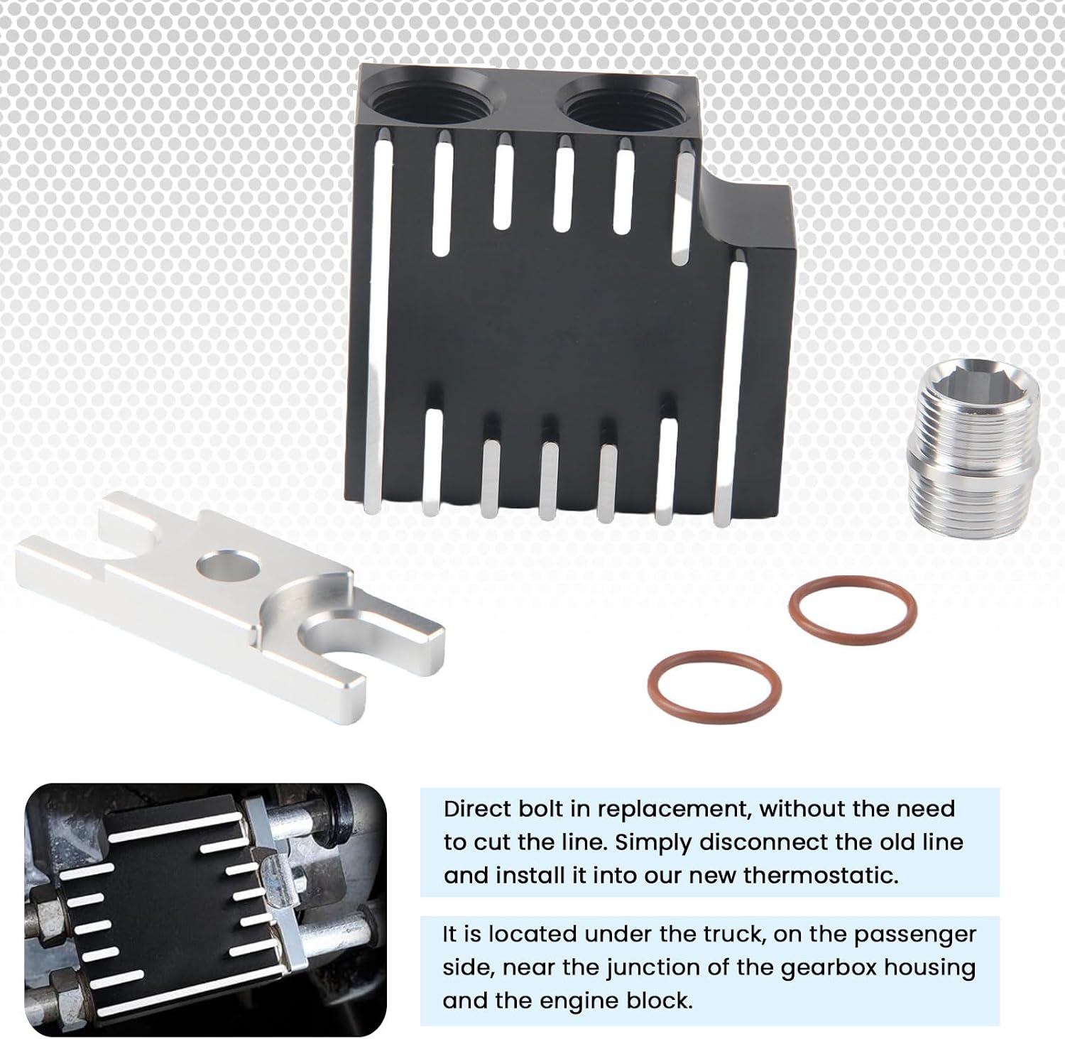 68RFE / AS69RC Transmission Thermal Bypass Valve Upgrade with Billet Filter Coupler For Ram 6.7L Cummins Diesel 2019-2024 Replace 3100052464 310-005-2464