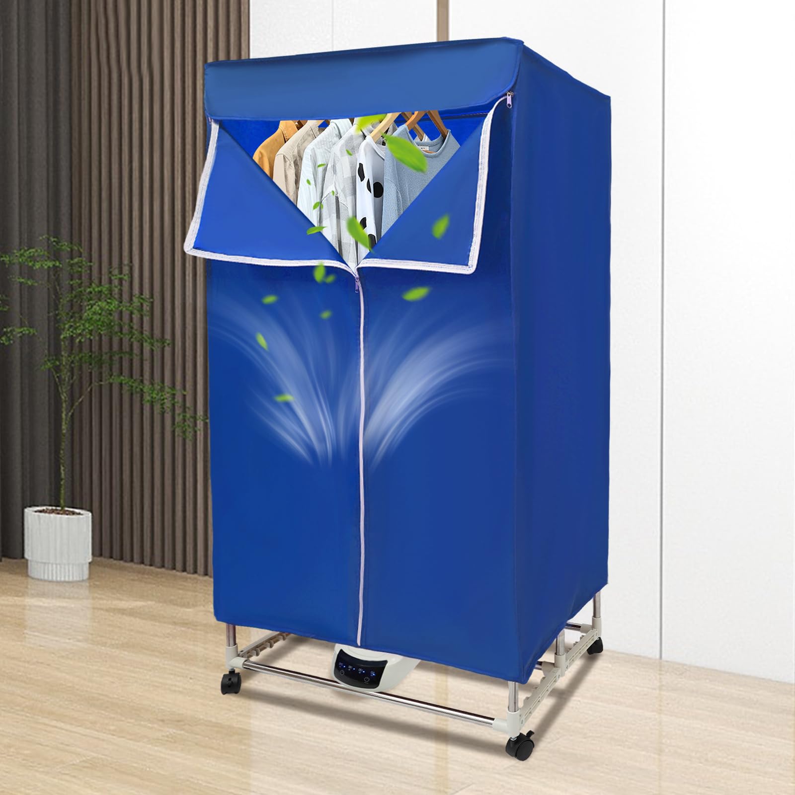 Wäschetrockner, 1500W Tragbarer Wäschetrockner Warmlufttrockner, Tragbarer Kleiderschrank Trockenmaschine, Zeitlicher Bereich 60/120/180/240min, Temperaturbereich 60-70℃