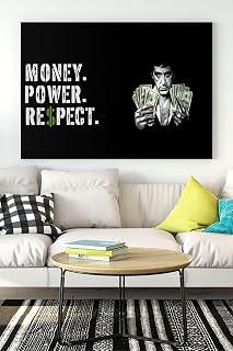 Postermanya (pster17290) Money Power Respect Motivasyon Kanvas Tablo 50 x 70