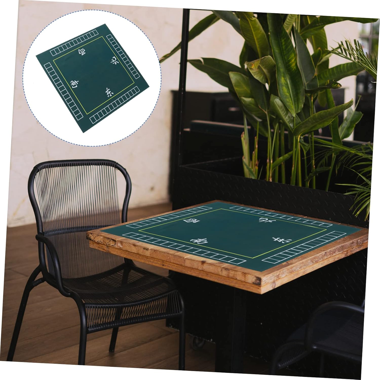 Square Mahjong Table Cover Noise Reduction Mat Gaming Tabletop Cover Polyester