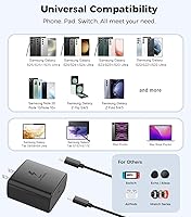 Vista 5 de Cargador súper rápido USB C 3.0 de 45 W con carga tipo C, cable trenzado de nailon compatible con cargador Samsung Cable de carga rápida para Galaxy