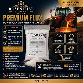 Rosenthal Collection Borax Flux 5 MOL 1 LB Casting Flux for Jewelry Soldering, Melting Silver, Gold, Sterling