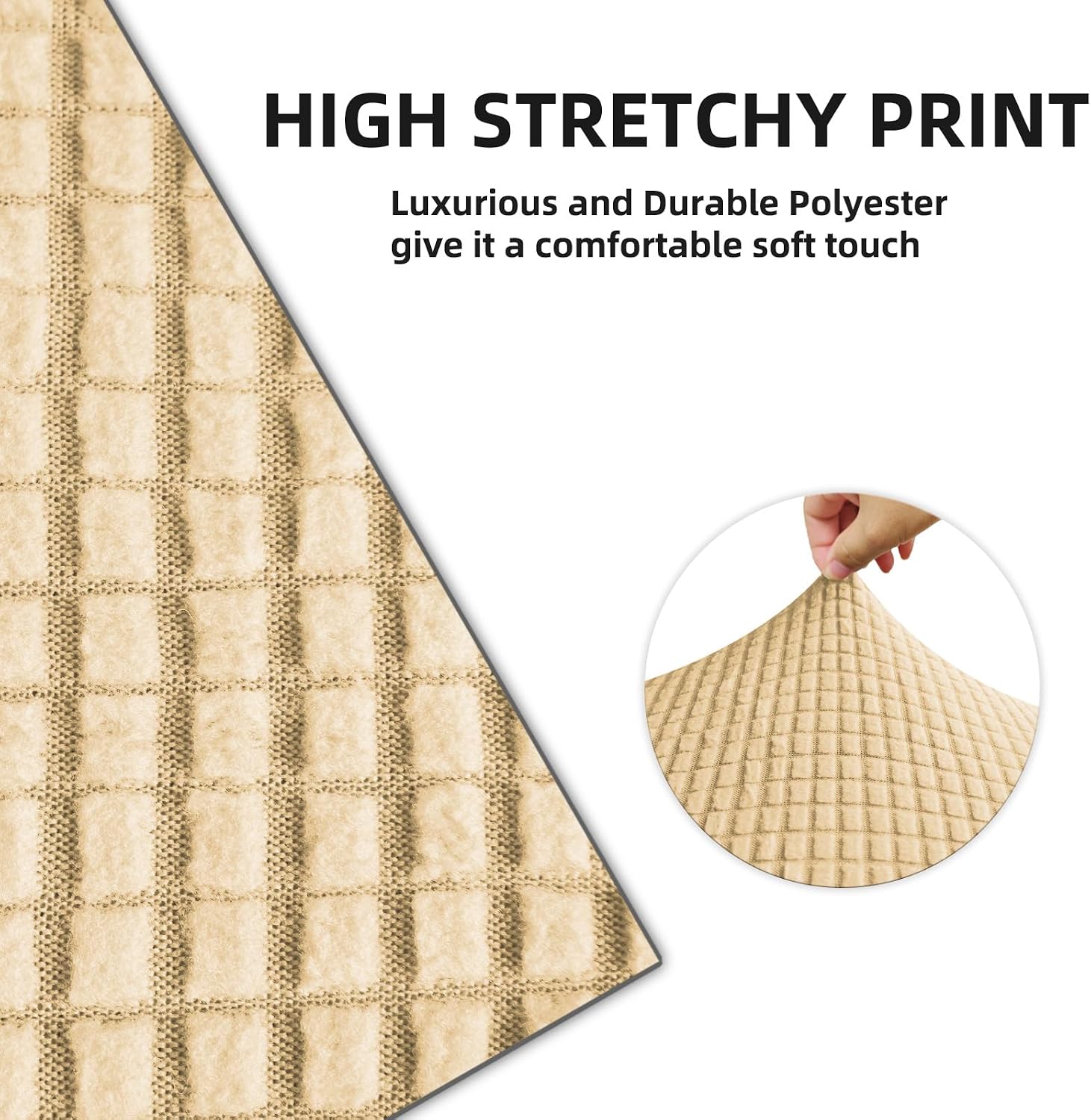 4PCS Rv Dinette Cushion Covers, Outdoor Rv Sofa Covers Washable Rv Seat Covers Furniture Protector Jacquard Stretchable Camper Cushion Covers with 2 Backrest Cover & 2 Bench Cover (Beige)