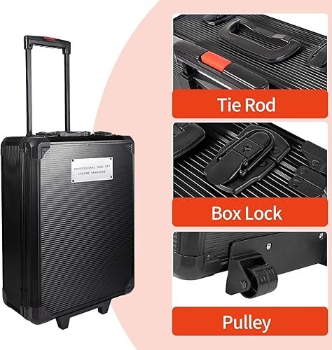 Vista 3 de Juego de herramientas de 799 piezas en maleta de aluminio, con cinturón de herramientas, para la casa (negro)