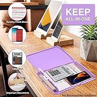 Vista 5 de Sooez - Sujetapapeles de documentos clínicos con almacenamiento, sujetapapeles de plástico resistente, de alta capacidad, con soporte para bolígrafo