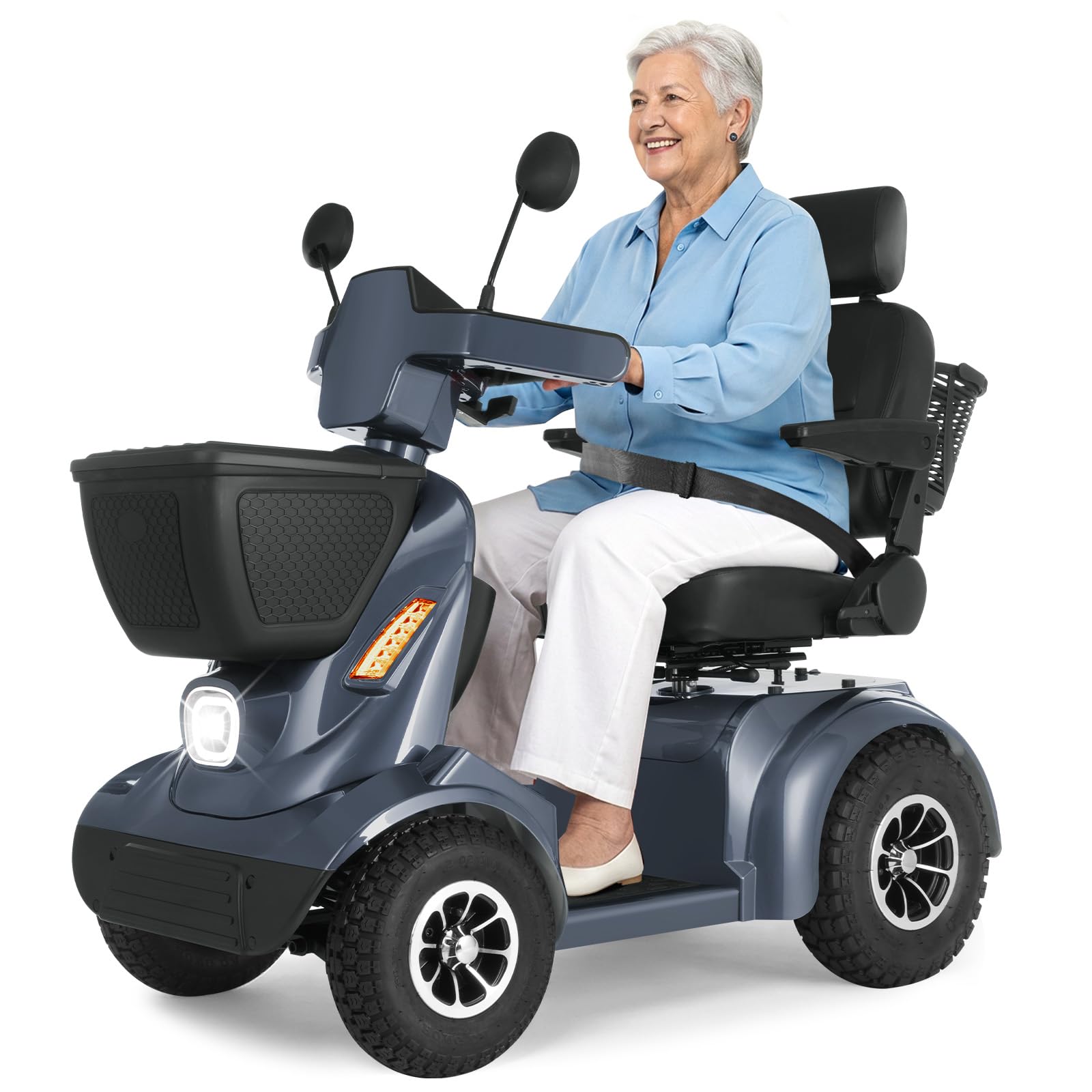 ATmobi heavy-duty all-terrain mobility scooter with 14 inch off-road tyres