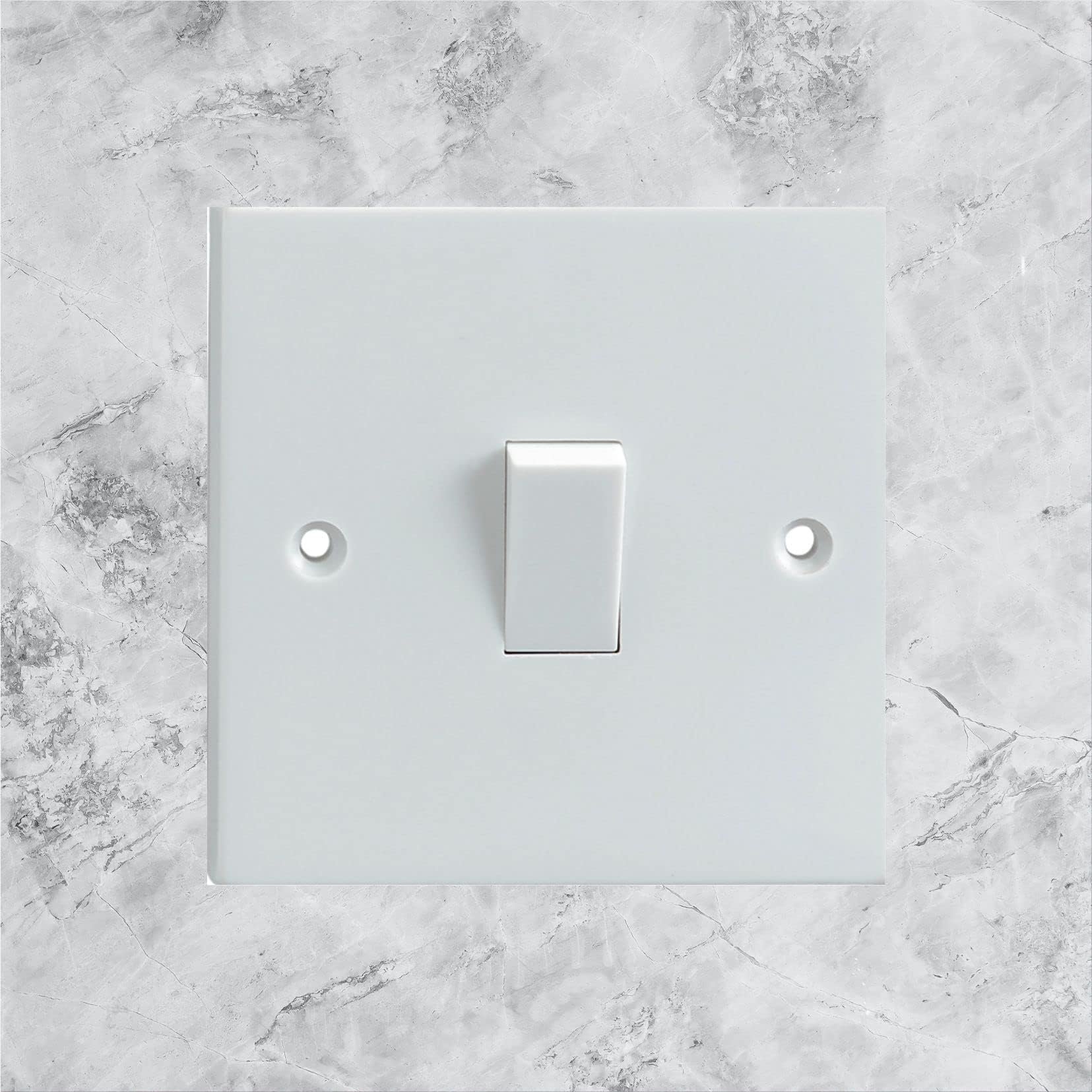 White Grey Marble Effect Pattern Electrical Light Switch Surround Printed Vinyl Sticker Decal