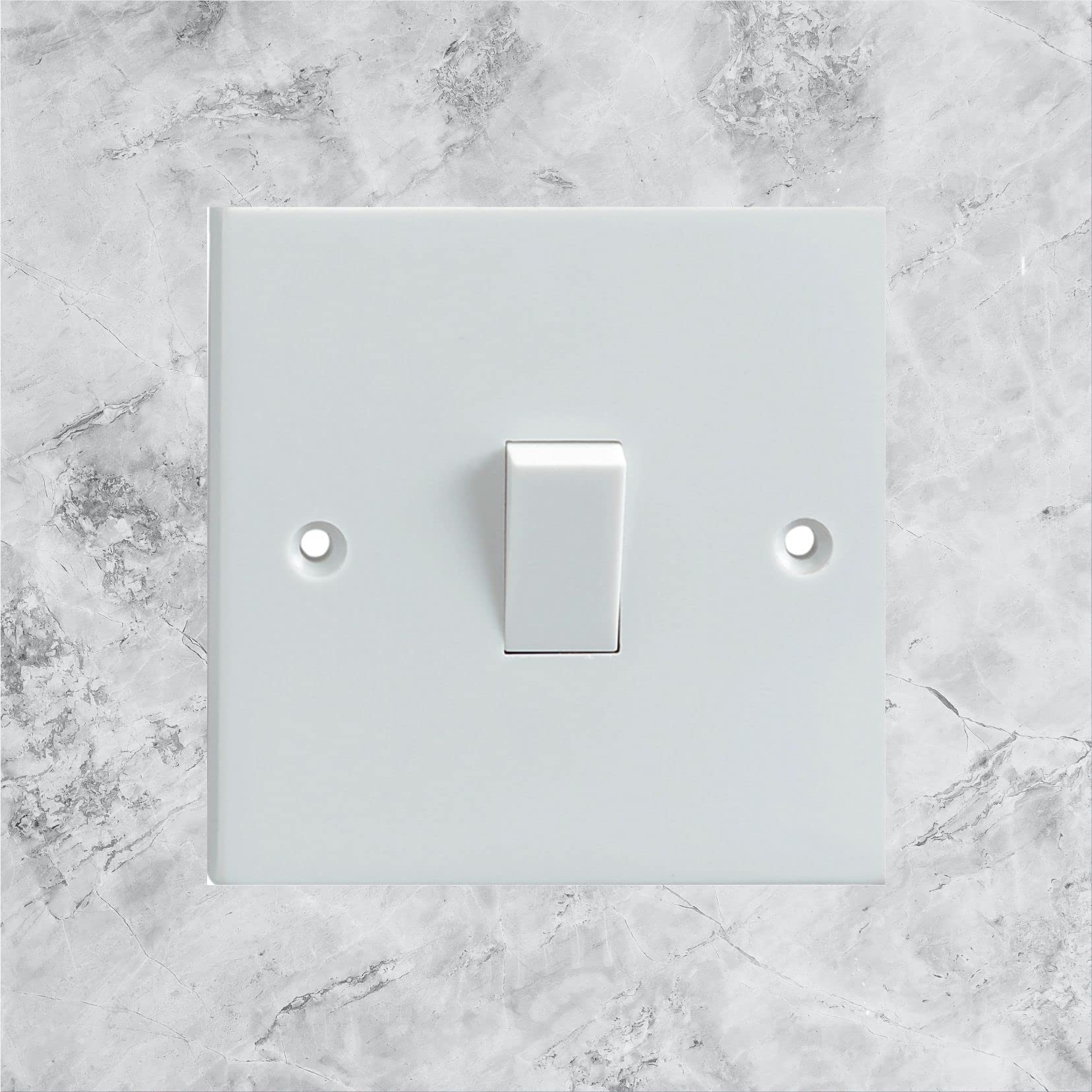 Decalarama Grey,White White Grey Marble Effect Pattern Electrical Light Switch Surround Printed Vinyl Sticker Decal