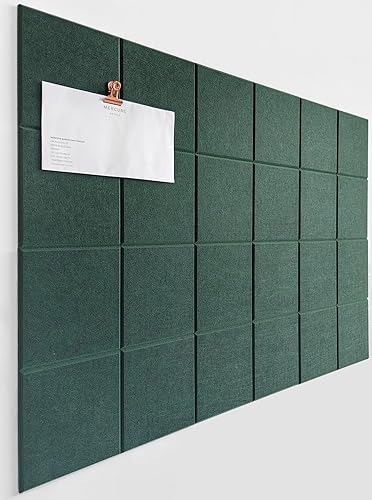 DECORITA Cork Board 24 x36 Alternative - 6 Pack Felt Wall Tiles with Safe Removable Adhesive Tabs, Cork Boards for Walls Cork Board for Home Office Pin Board Tack Board Cork Board - Aurora Green - Aurora Green