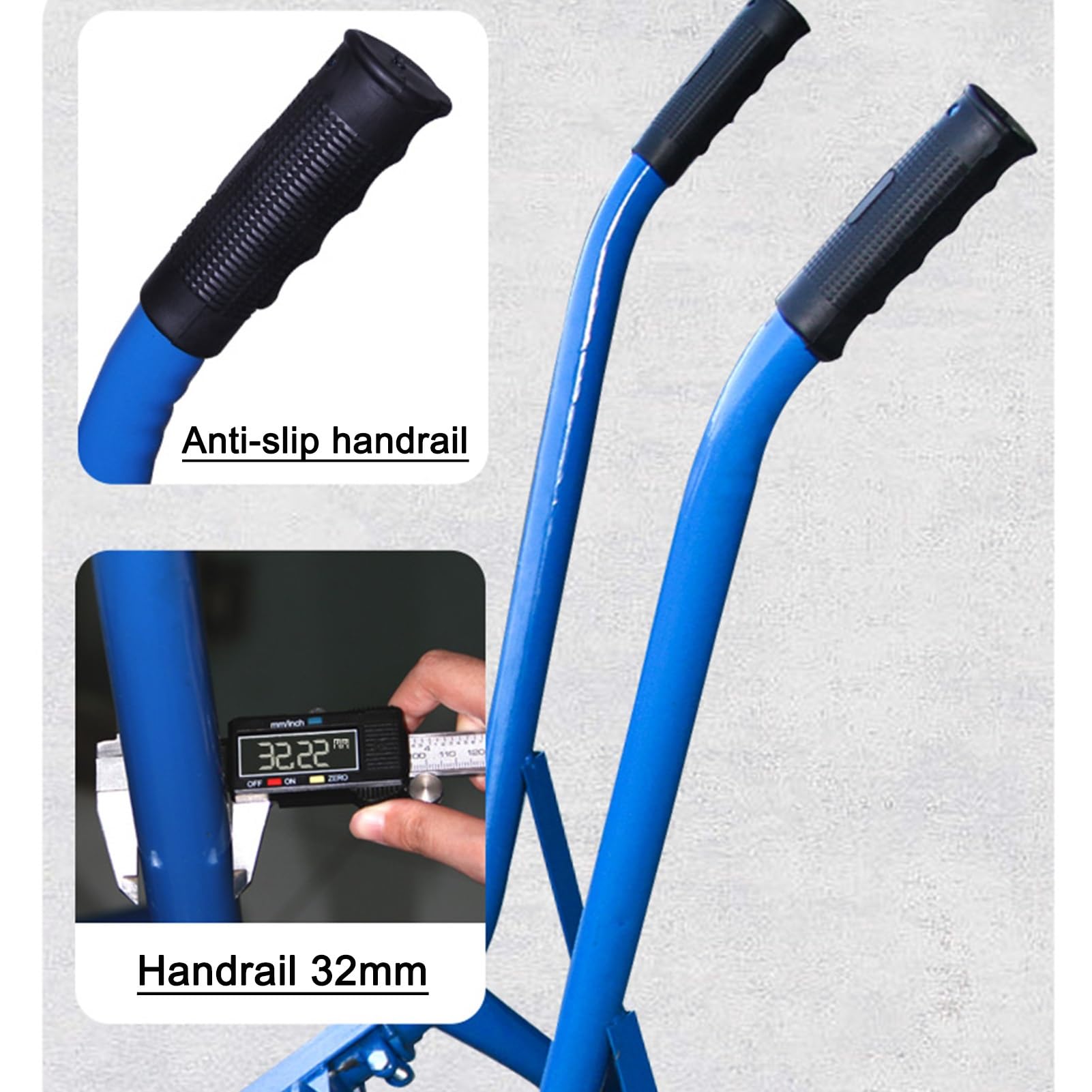 Carretilla De Obra, Carretilla De Jardín, Carretilla De Mano Con Freno De Mano, Carro De 2 Ruedas for Trabajo Pesado, Neumático, Carro De Volcado, for Césped, Jardinería, Azul(With handbrake