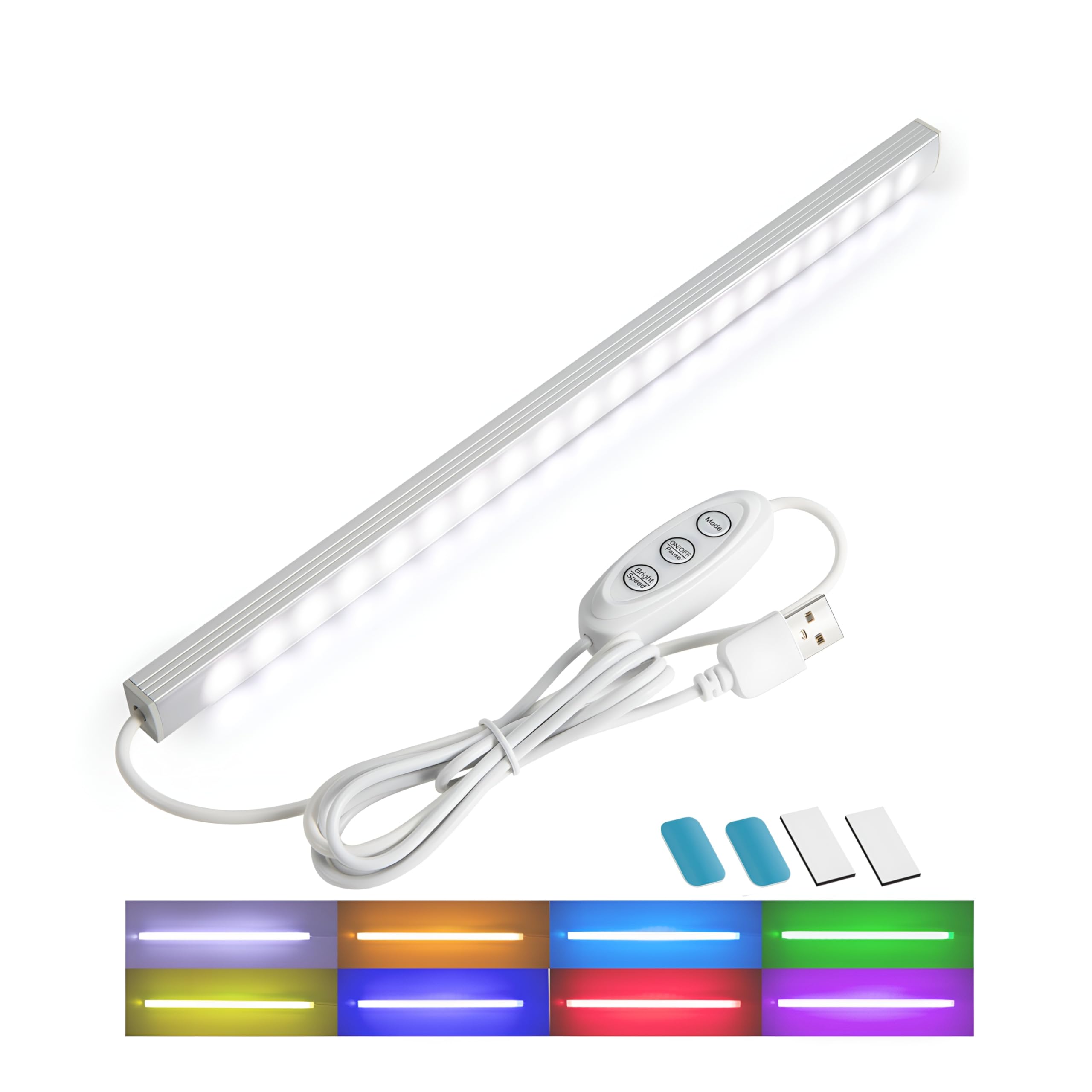 AXHHTVCGY Under Cabinet RGB LED Lights Color Changing Light bar Mood Lights Ambient Lights Plug for Room Decor Cabinet, Counter, Workbench, Desk