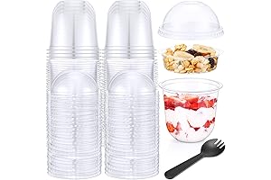 100 Pack 12 oz Clear Plastic Yogurt Parfait Cups