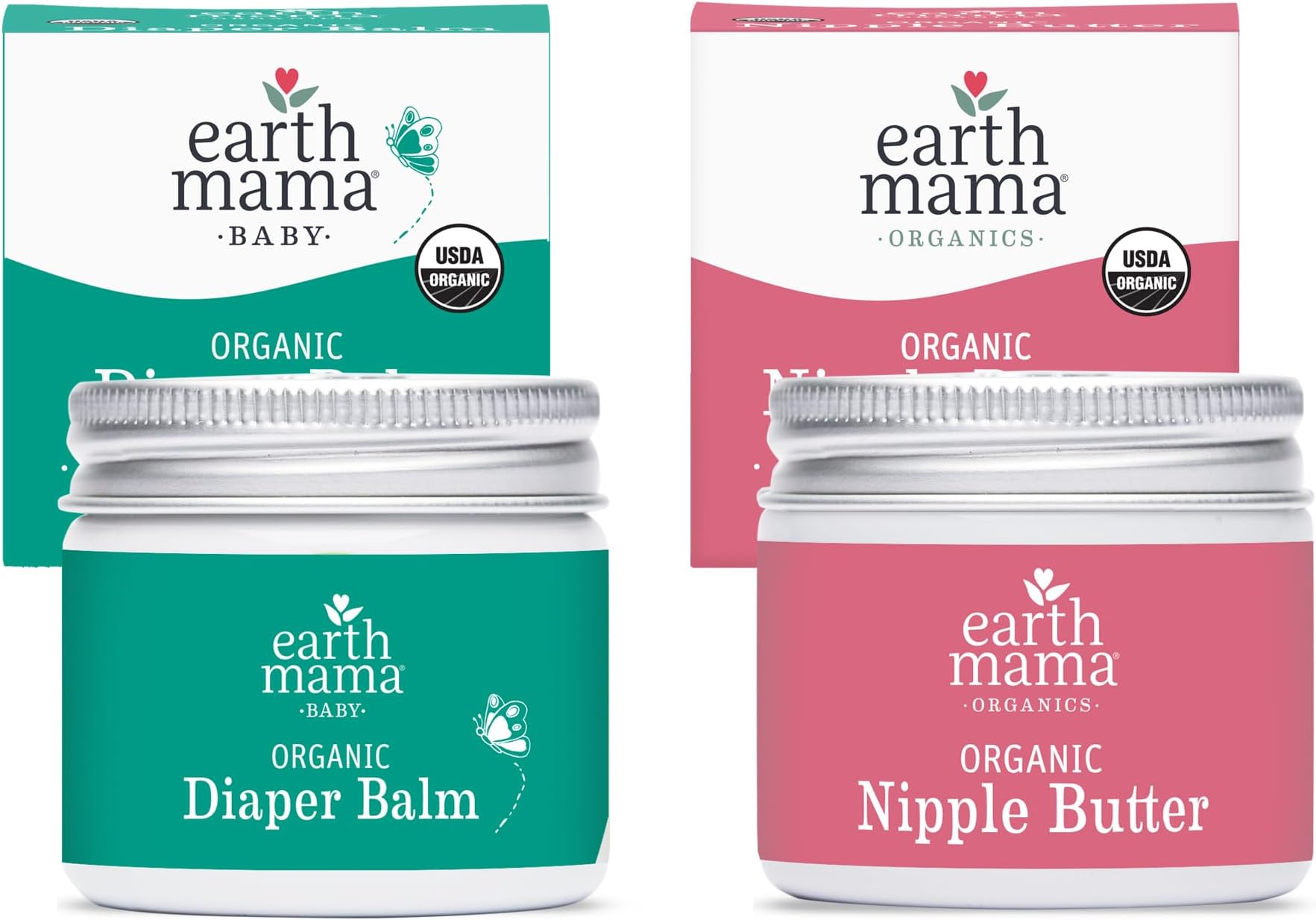Organic Nipple Butter™ + Organic Diaper Balm | 's Sensitive Skincare BFF Breastfeeding Essentials & Baby Cream Bundle
