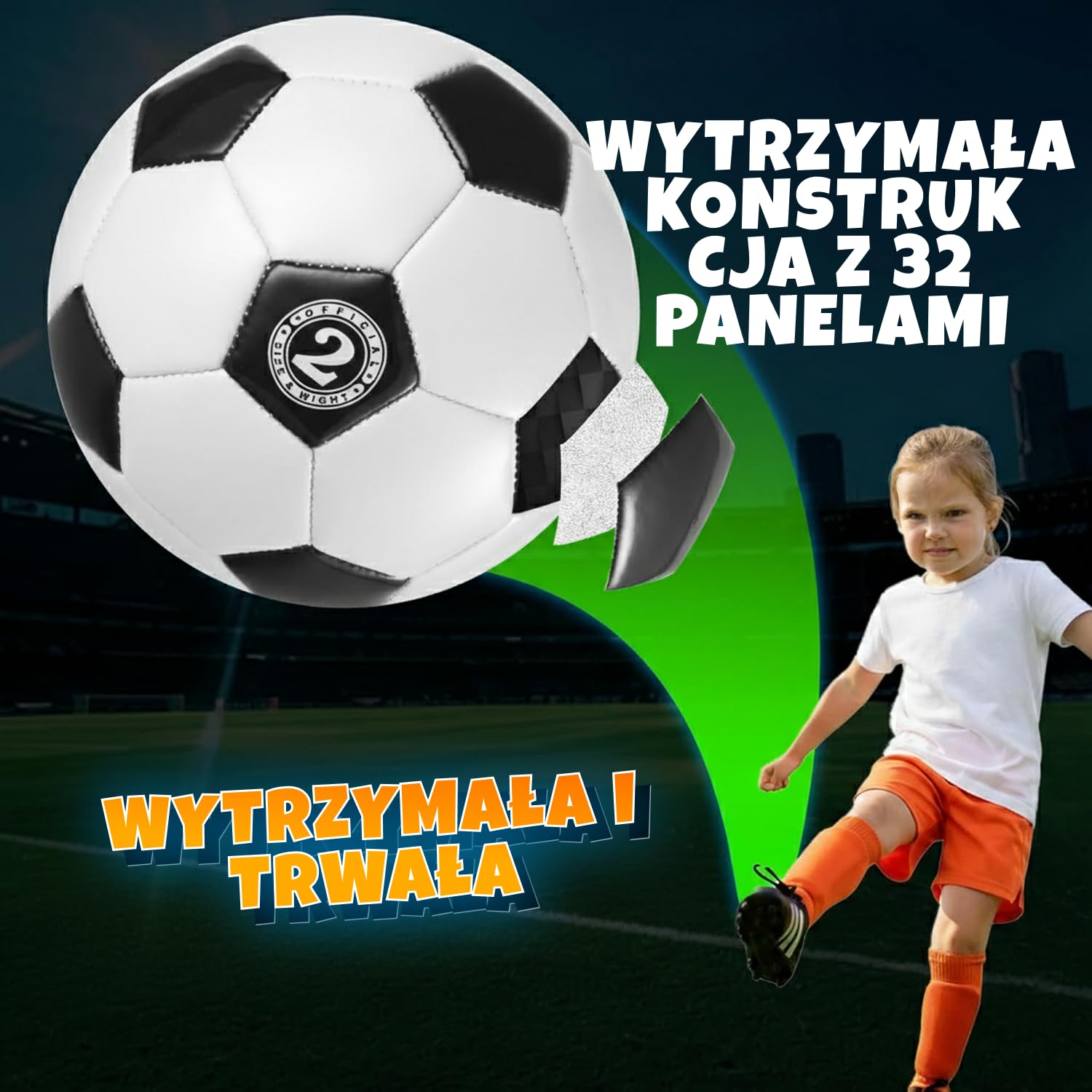 Piłka nożna rozmiar 2–5, wysokiej jakości PVC, z pompką. Dla dzieci, młodzieży i dorosłych. Idealna do treningu, meczu i gry. Pakiet 1 lub 4 sztuki