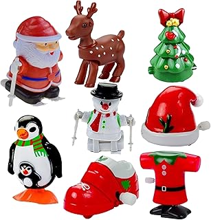 ゼンマイおもちゃ,クリスマスゼンマイおもちゃ | ビスタプリント8X ゼンマイクリスマスジャンピングおもちゃ - クリスマスの小さなおもちゃ、パーティーの記念品、クラス用の時計仕掛けのおもちゃの詰め合わせ、子供、男の子、女の子