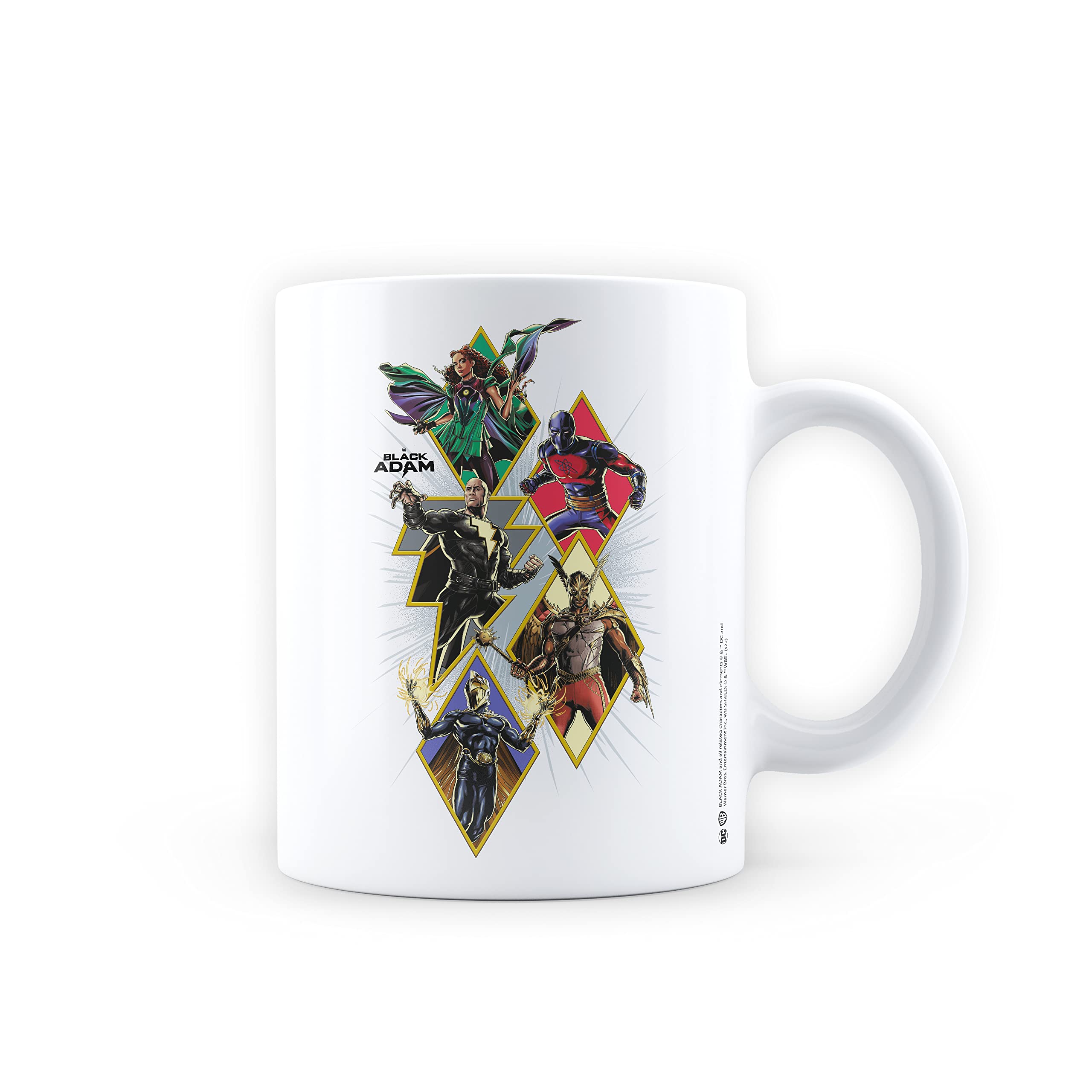 MCSID RAZZ - DC Comics - Black Adam Design Coffee Mug 350ml - Officially Licensed by Warner Bros, USA (Black Adam Justice Society)