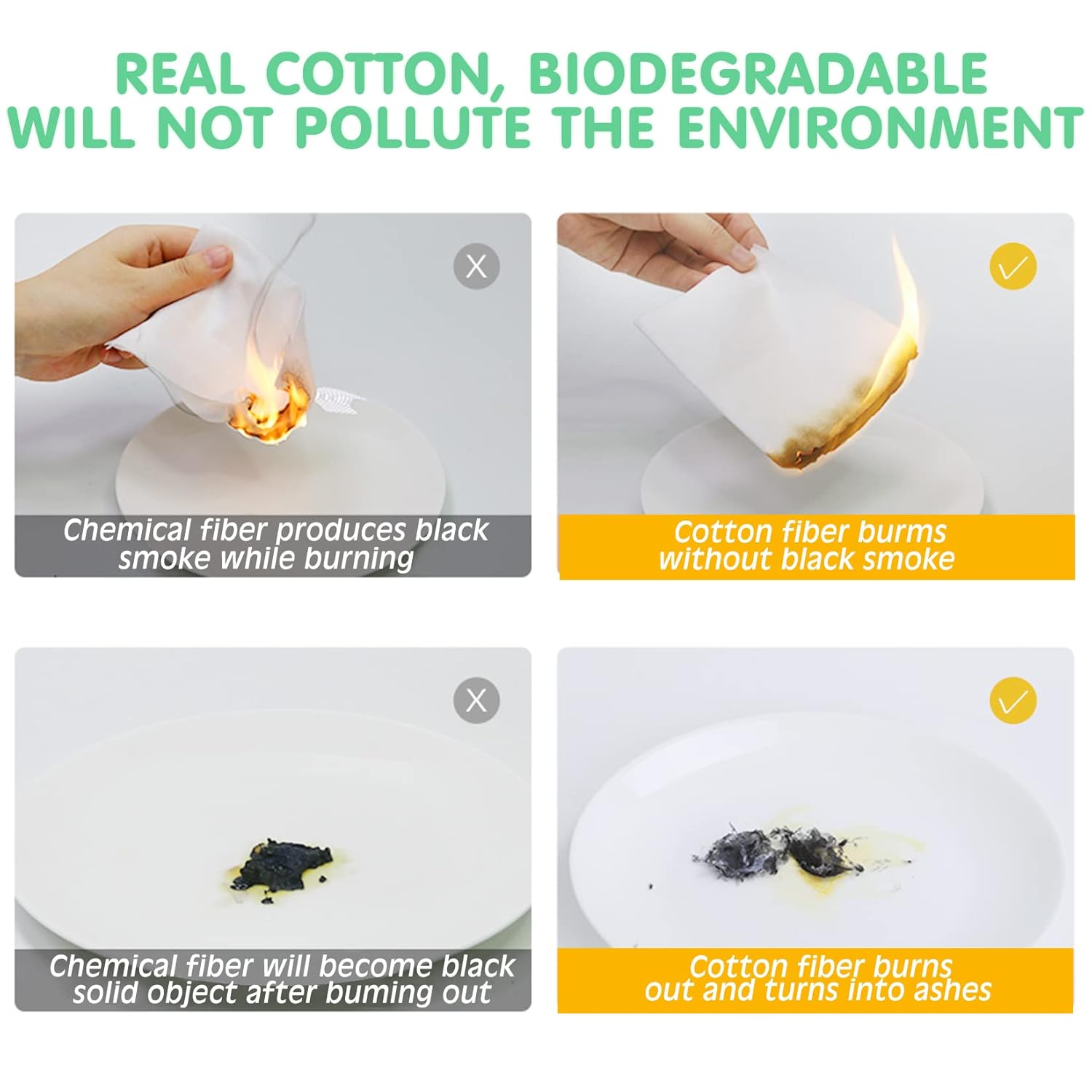 Disposable Face Towel for Dry and Wet Use, 100% Cotton Facial Tissue, Ultra Thicked Facial Cleansing Towels, Multi-Purpose Dry Wipes for Makeup Removing, Sensitive | Baby Skincare - Image 7