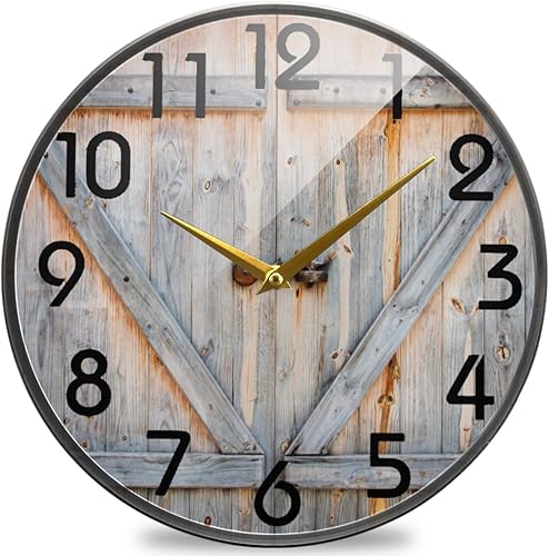 Miniatura 10 de Naanle Vintage Mandala Pattren Reloj de pared redondo, 12 pulgadas, silencioso, de cuarzo, analógico, silencioso para el hogar, oficina, escuela