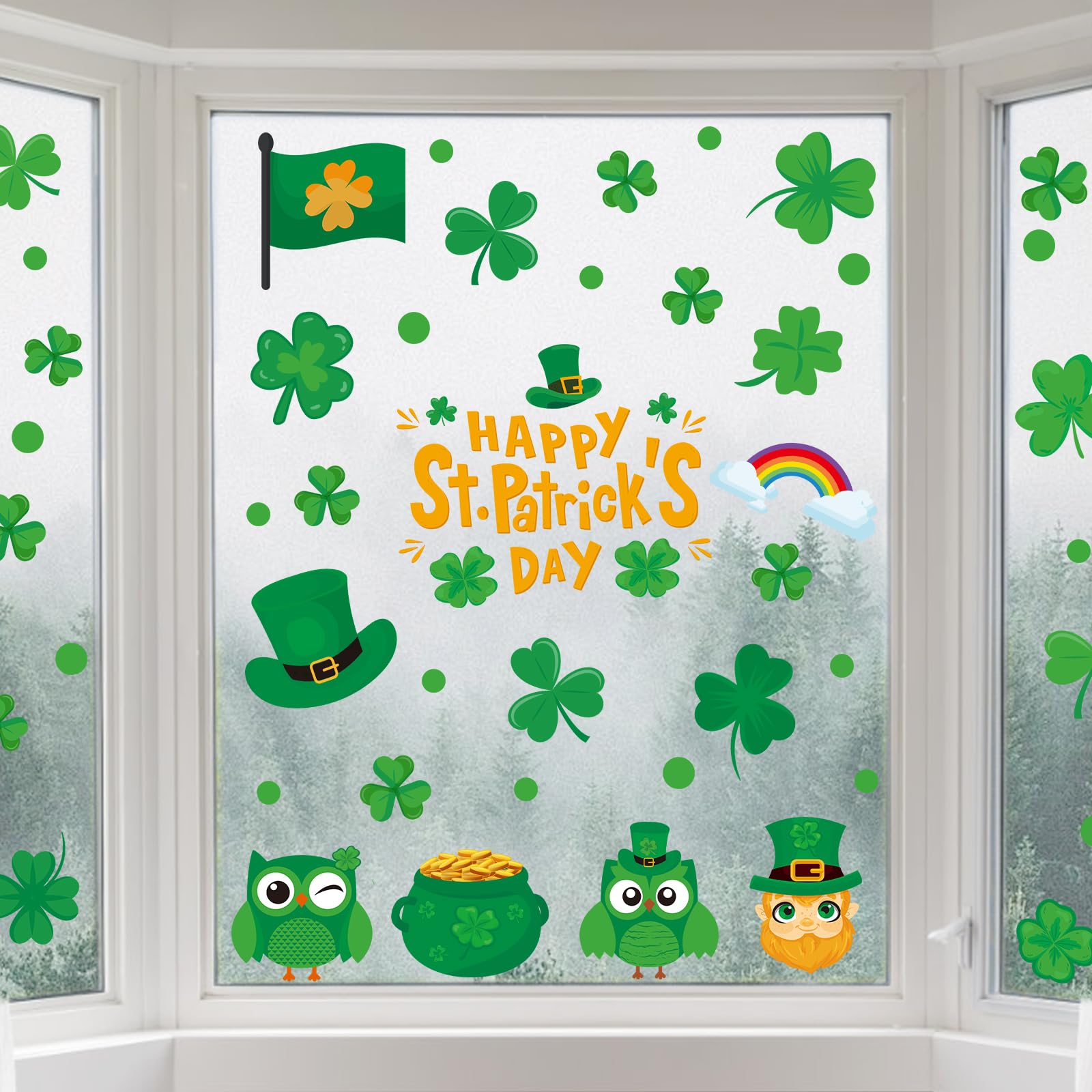 Window Stickers Irish Snapklik.com : St Patricks Day Decorations 98 Pcs Shamrock Window ...