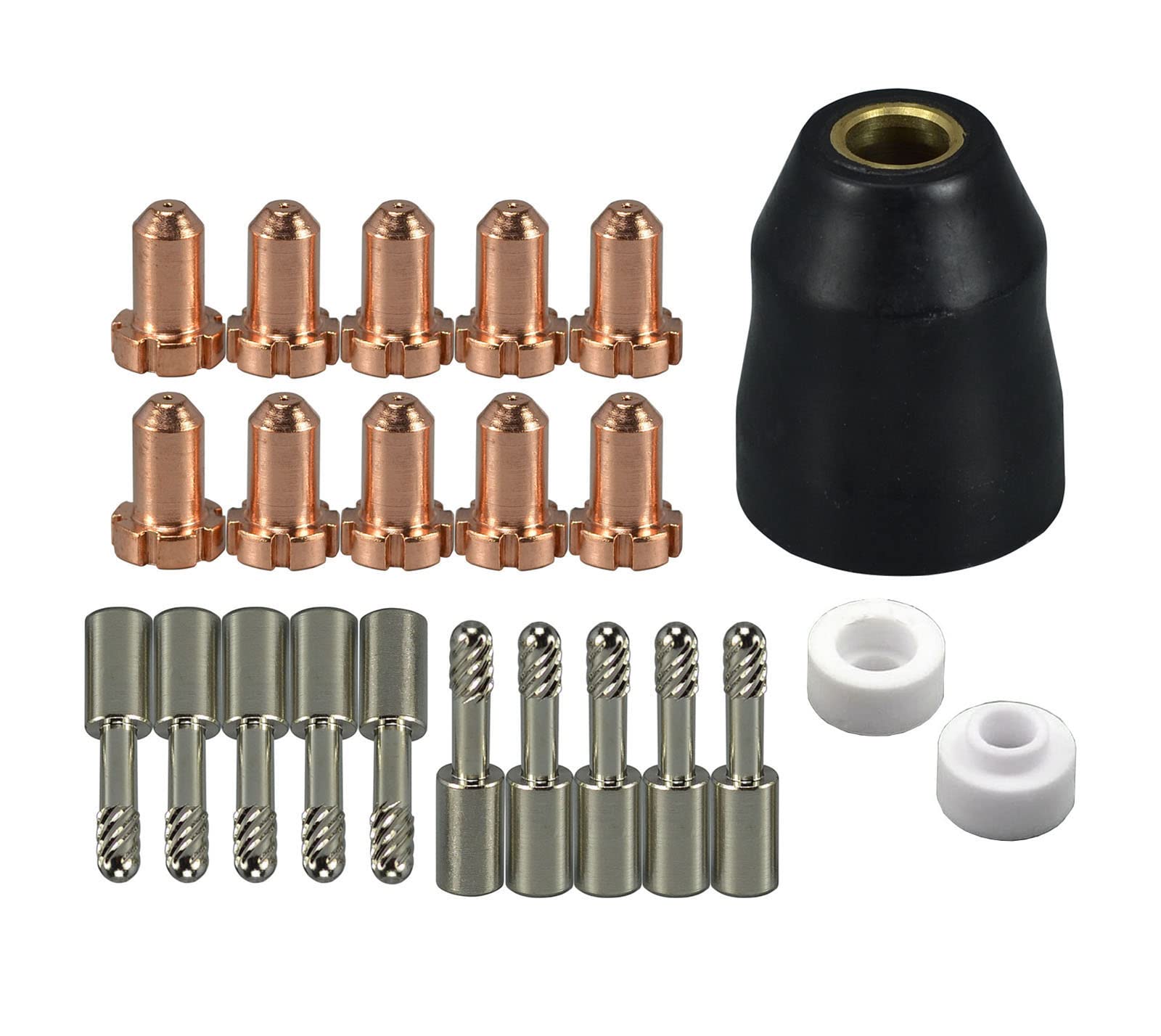 RIVERWELD Electrodos de plasma Thermal Dynamics 9-6006 y boquilla de 35 A 9-6001 copas de protección 9-6003 anillo de remolino 9-6007 para PCH M-28 PCH-26 PCH M-35 y M-40 Cortador de plasma 23 piezas