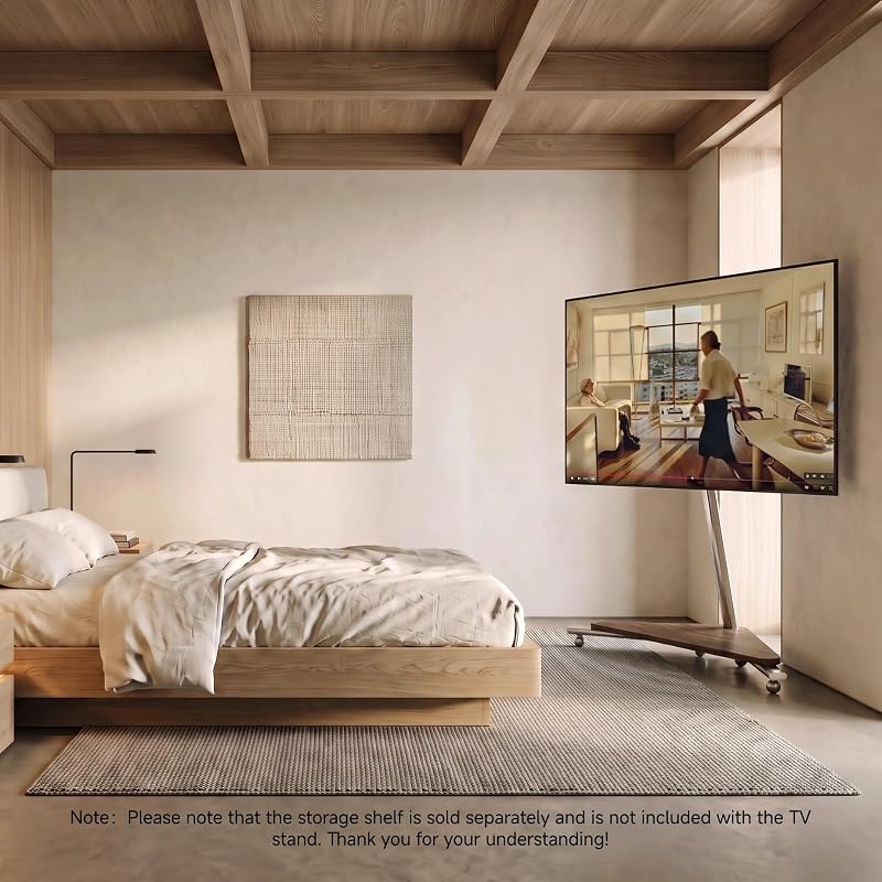 Rolling TV Stand for 40-70" TVs, Minimalist, Adjustable Height & Tilt image 5