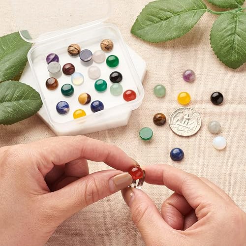 Miniatura 8 de KISSITTY Cabujones de piedras preciosas semicirculares naturales y sintéticas, 15 estilos, piedra curativa energética, cabujones para manualidades,