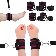 Patient Medical Restraints, Adjustable Bed Restraints Belts for Wrists and Ankles, Limb Holder Movement Limiting Ties with Breathable Inner Padding for Hands or Legs4 Pieces, RED