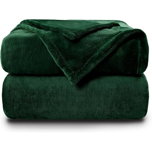 NANPIPER Fleece Blankets Super Soft Flannel Queen Size Blanket for Bed Luxury Cozy Microfiber Plush Fuzzy Blanket,Olive Green