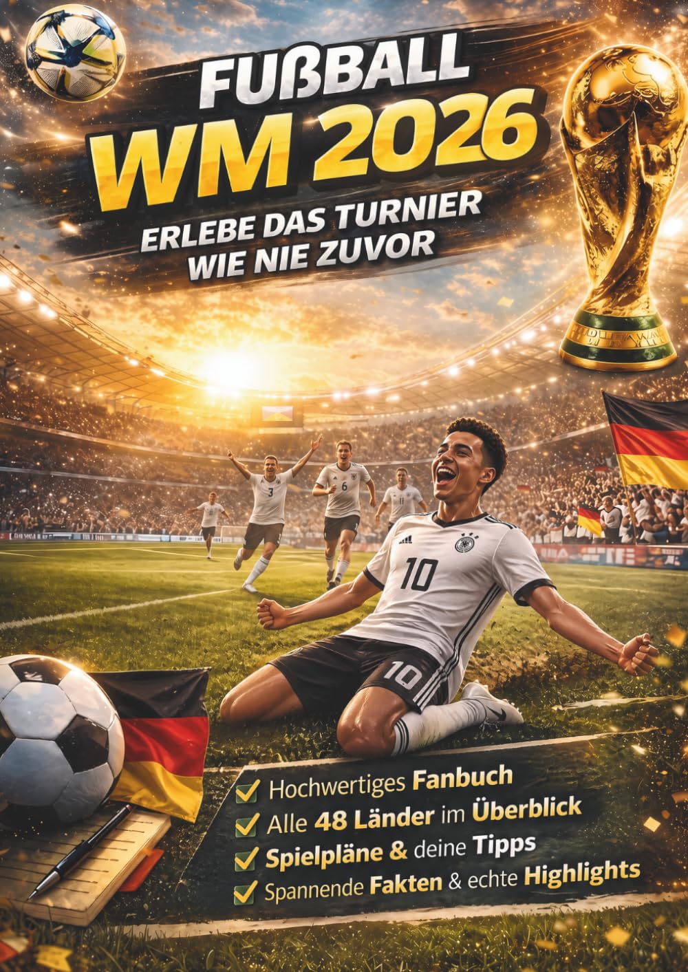 Das große Buch zur Fussball WM 2026 – Erlebe das Turnier wie nie zuvor:: Alle Länder. Alle Spiele. Spannende Fakten und Hintergründe | Der perfekte Begleiter durch die Weltmeisterschaft