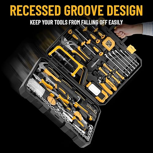 Miniatura 3 de Kit de herramientas de 218 piezas para el hogar, caja de herramientas con juego de herramientas manuales generales para el hogar, herramientas con