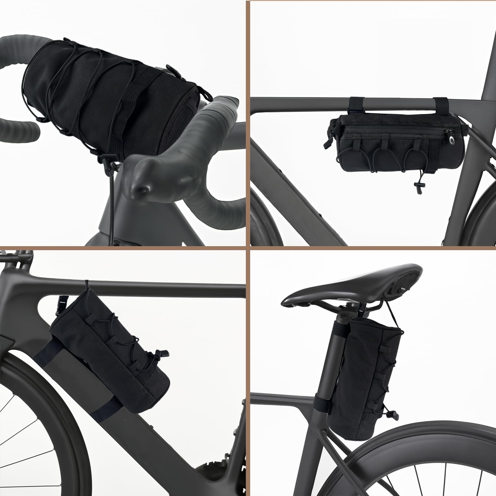 Borsa da bicicletta impermeabile manubrio MTB 2,4L con corda elastica