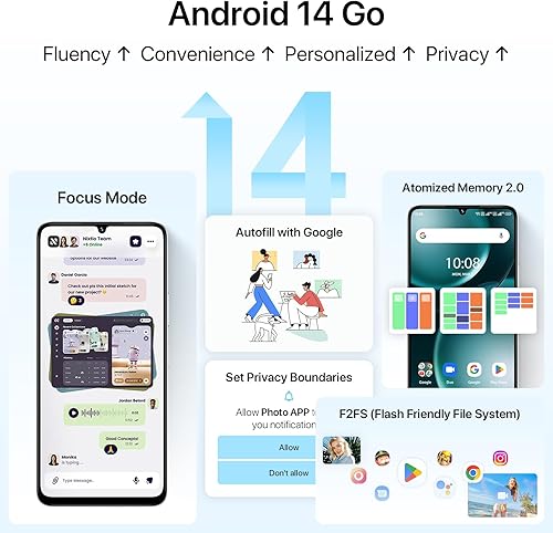 Miniatura 2 de UMIDIGI Teléfonos celulares desbloqueados G9A Android 14 2025, 6.75 pulgadas HD+ 90Hz pantalla Smartphone, 8 (4+4) GB+64GB 2TB procesador Octa-Core,