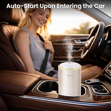 Smart Car Air Fresheners, New Smell Experience by Ultrasonic Mist | Healthy Eco-Friendly Fragrance,Auto On/Off,3 Adjustable Modes,White Car Air Freshener Perfect for Cars,Bedroom,Office