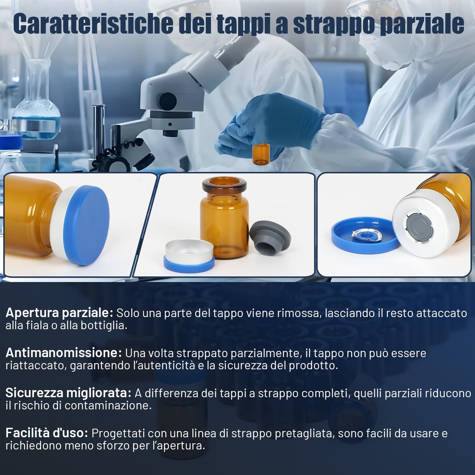 Chudeng Fiale in Vetro da 3 ml, Fiale per Spazio di Testa in Vetro Ambra da 3 ml con Tappi a Strappo e Tappi in Gomma, Confezione da 100, Fiala da Laboratorio a Fondo Piatto da 20 mm