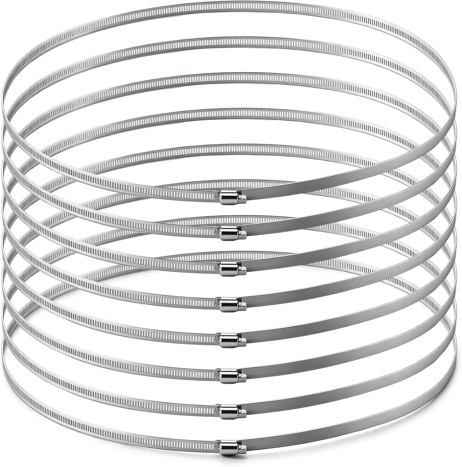 8 Pcs 700mm / 27.5inch Large Hose Clamps Stainless Steel Pipe Clamp Bulk Metal Adjustable Worm Gear Heavy Duty Ducting Clamps for Securing Hoses Air Worm Drive Hose Clamp Pipes Tubes