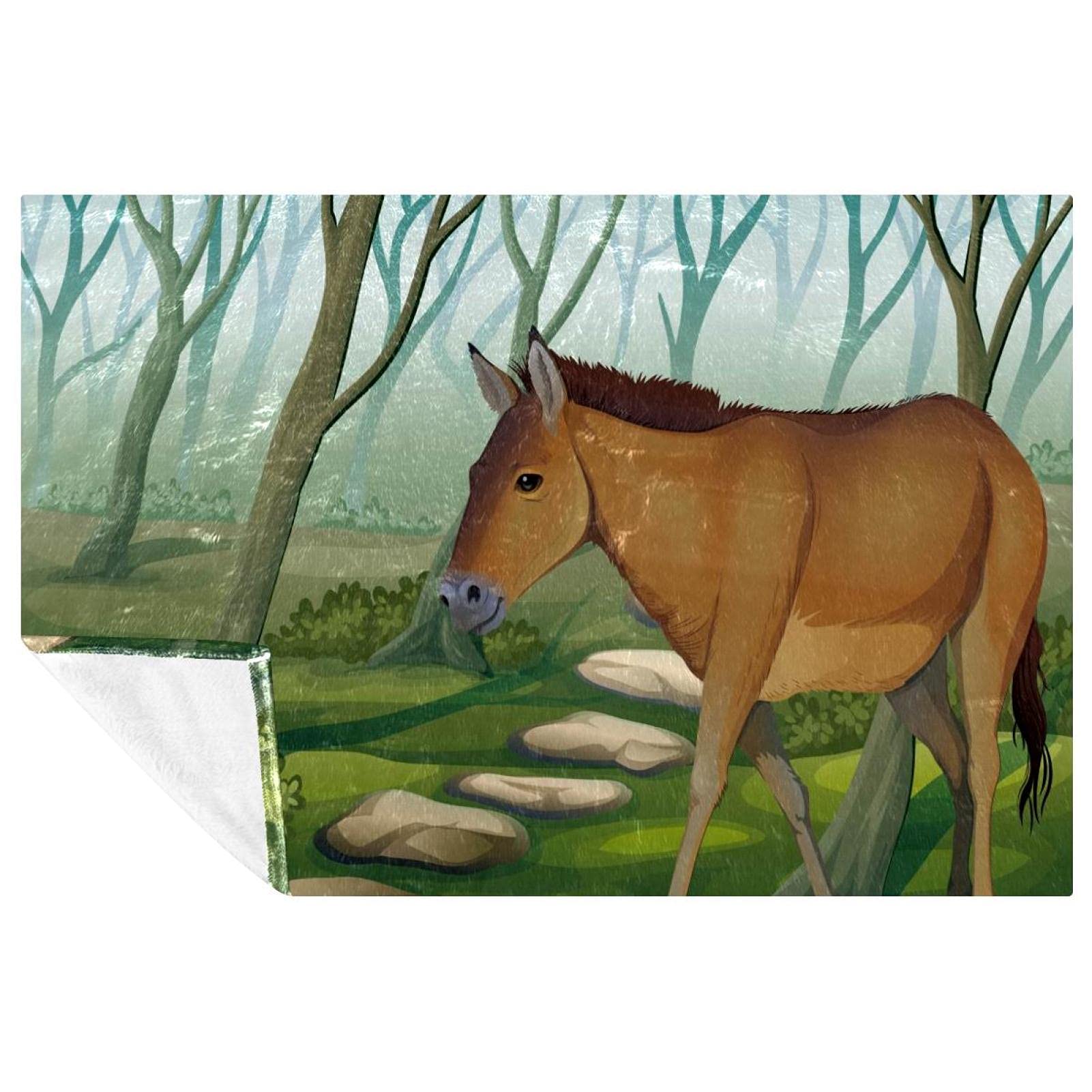 Couverture motif cheval haut de gamme plaid chaud et confortable
