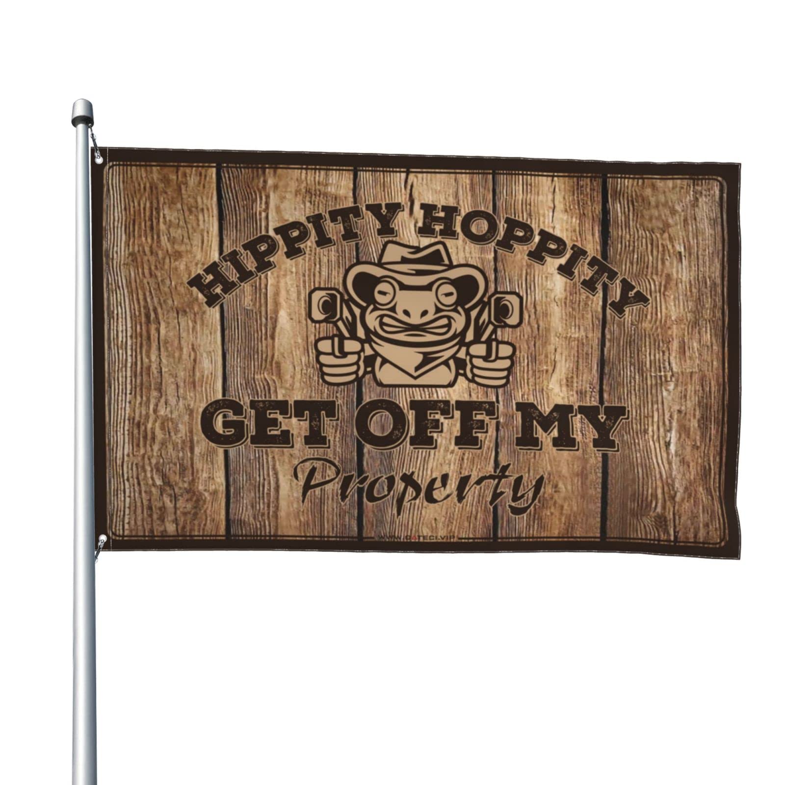 Drapeaux de dortoir universitaire Hippity Hoppity Get Off My Property grand format