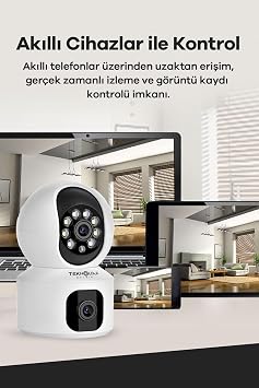 Q5 Smart Kamera Ses Kayıtlı Gece Görüşlü Full HD 1080P Çift Kamera Kablosuz Wi-Fi Ip
