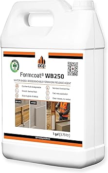 Formcoat WB250 Concrete Form Release Agent - Non-Staining Mold Release for Wooden, Plastic & Metal Molds Solvent-Free Concrete Mold Release for Precast, Architectural & DIY Projects 1 Gallon