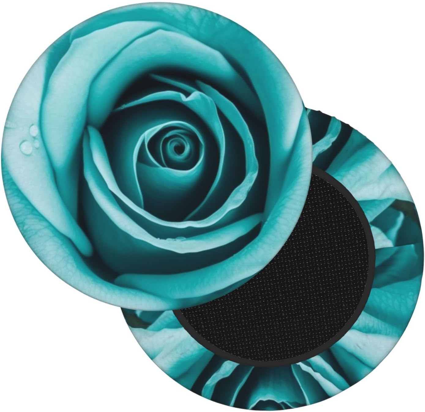 Bar Stool Cover Round Elastic Stool Cushion Covers Turquoise Rose Bar Chair Cover Washable Stool Cushion Slipcover Stretch Stool Seat Covers for 12-14 Inch Chair